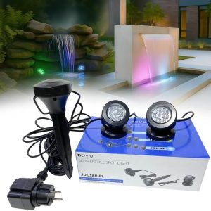 Lampa exterior cu senzor de lumina cu design modern si spot leduri cu lumina subacvatica. Perfecta pentru iluminat exterior, iluminare iazuri, lumini gradina, spoturi led exterior, lampi curte si lampi cu led pentru exterior.
