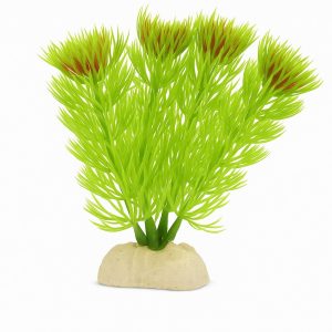 Plante pentru acvarii Diandra 13 cm, flori artificiale pentru acvariu portocaliu-verde, plante artificiale realiste pe baza ceramica, plante ornamentale artificiale ideale pentru nano acvarii sau chiar acvarii mari.