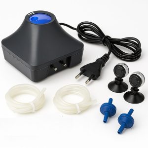 Acasa 21 Pompa de aer acvariu set complet 2 iesiri 460 lph, o pompa acvariu externa ideala pentru a asigura aer in acvarii. Cu accesorii si usor de instalat. Pompa de aer Vultron 7000 cu doua iesiri este o pompa aer acvariu pentru admisia de aer in acvariile cu un volm de apa generos ce vine in cutie cu set complet de accesorii.