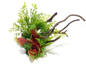Buchet plante artificiale acvarii verzi si rosii