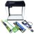 Set acvariu complet echipat cu iluminare LED, filtru, incalzitor si accesorii